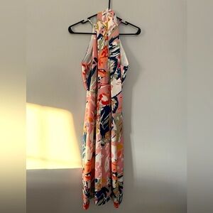 Club Monaco Scharpettah Tie Dress Floral Print Halter Dress Multi Color Size 4